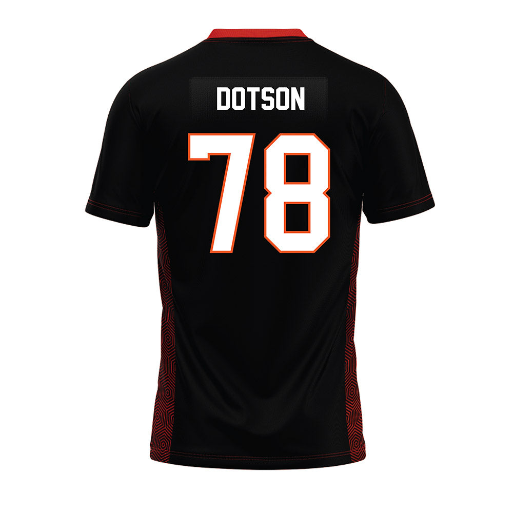 Oklahoma State - NCAA Football : Davis Dotson - Black Premium Football Jersey