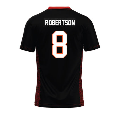 Oklahoma State - NCAA Football : Parker Robertson - Black Premium Football Jersey
