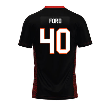 Oklahoma State - NCAA Football : Josh Ford - Black Premium Football Jersey