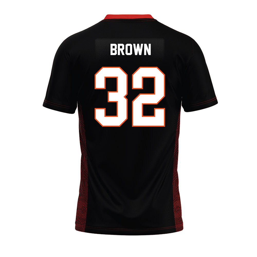 Oklahoma State - NCAA Football : Gabe Brown - Black Premium Football Jersey