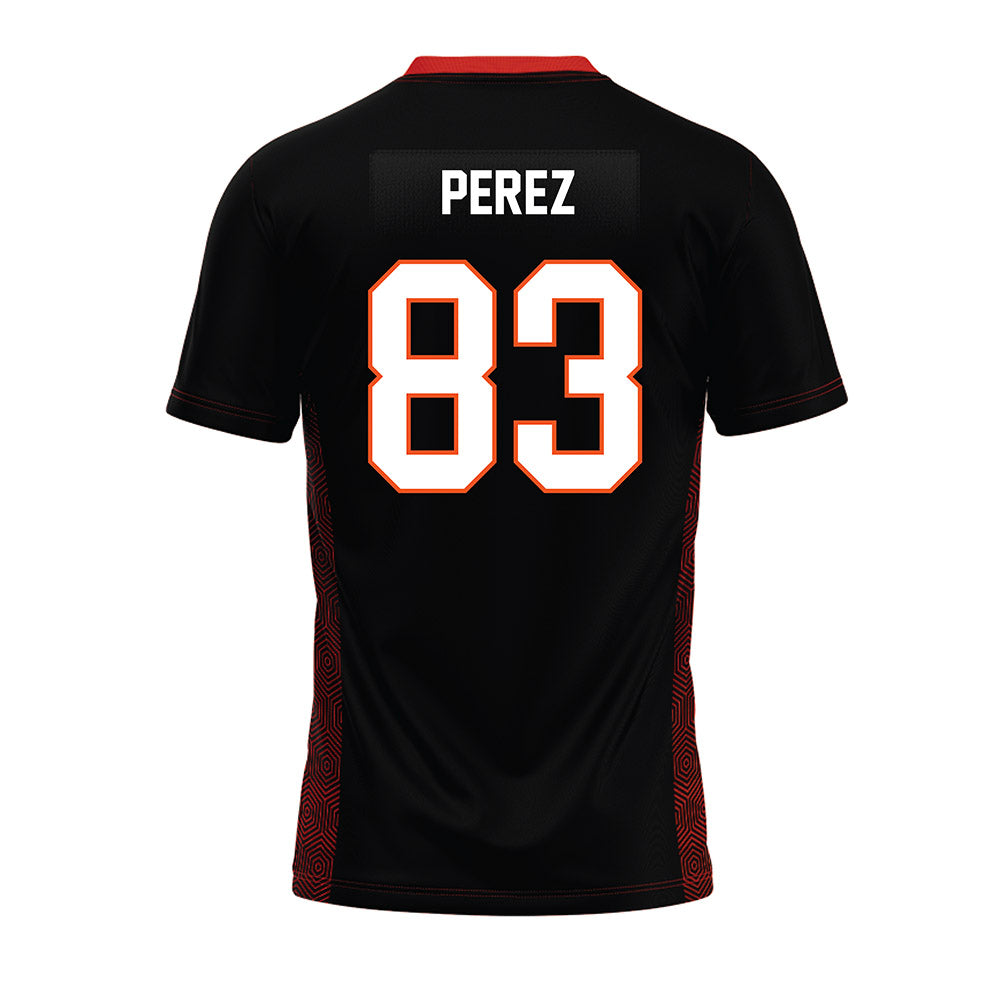 Oklahoma State - NCAA Football : Jaden Perez - Black Premium Football Jersey-1