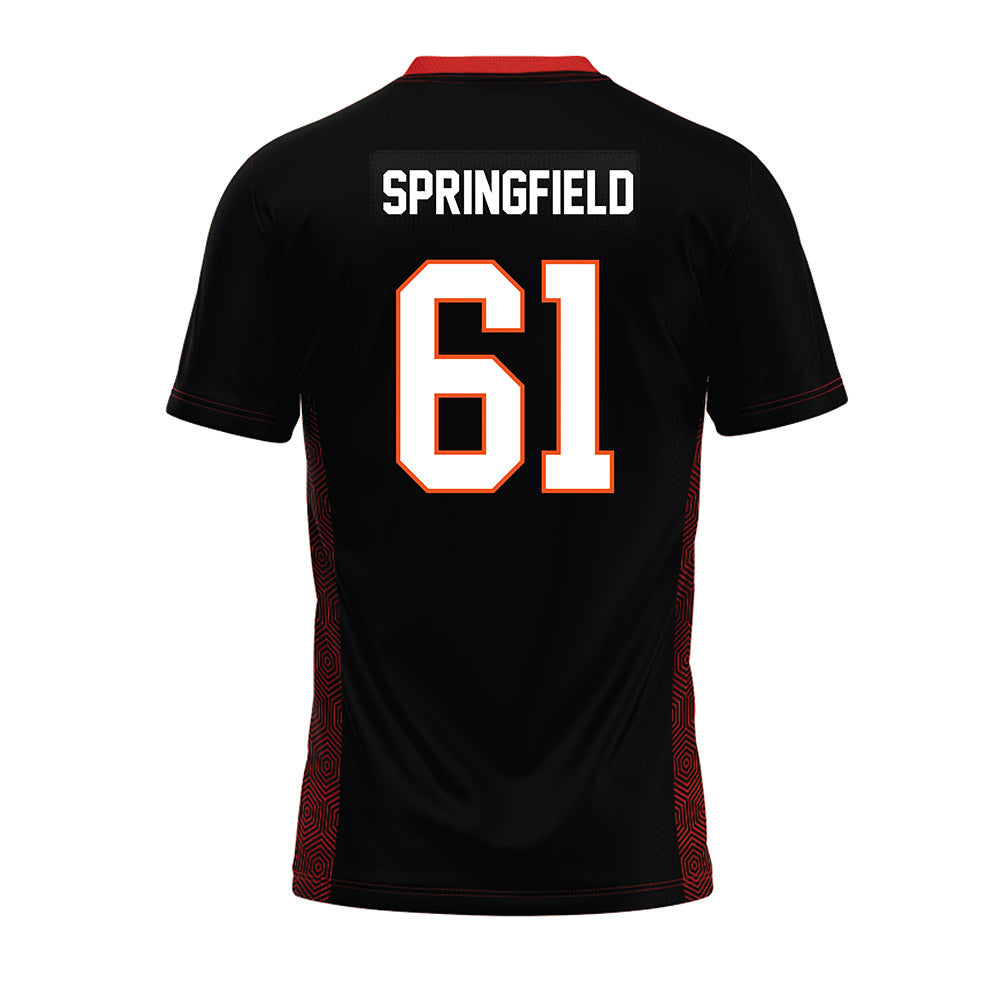 Oklahoma State - NCAA Football : Jake Springfield - Black Premium Football Jersey