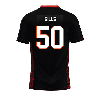 Oklahoma State - NCAA Football : Wiley Sills - Black Premium Football Jersey