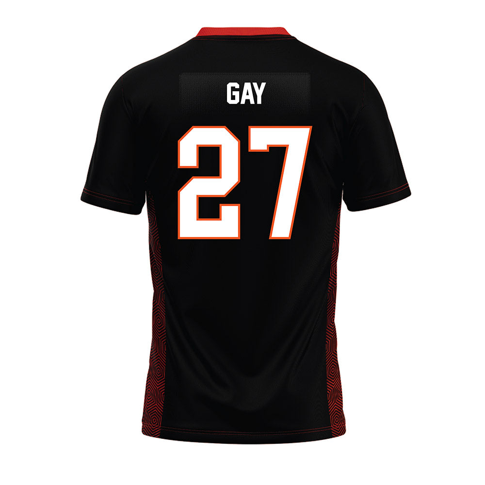 Oklahoma State - NCAA Football : Raymond Gay - Black Premium Football Jersey