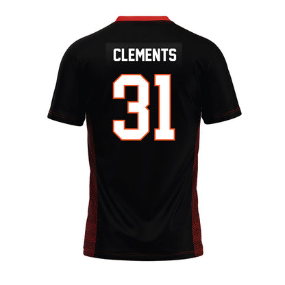 Oklahoma State - NCAA Football : Chance Clements - Black Premium Football Jersey