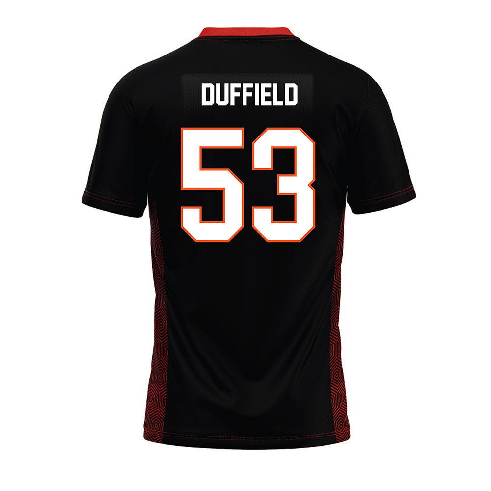 Oklahoma State - NCAA Football : Jaxson Duffield - Black Premium Football Jersey-1