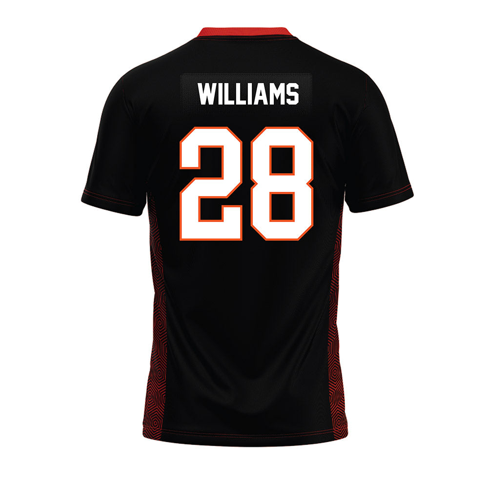 Oklahoma State - NCAA Football : Elijah Williams - Black Premium Football Jersey