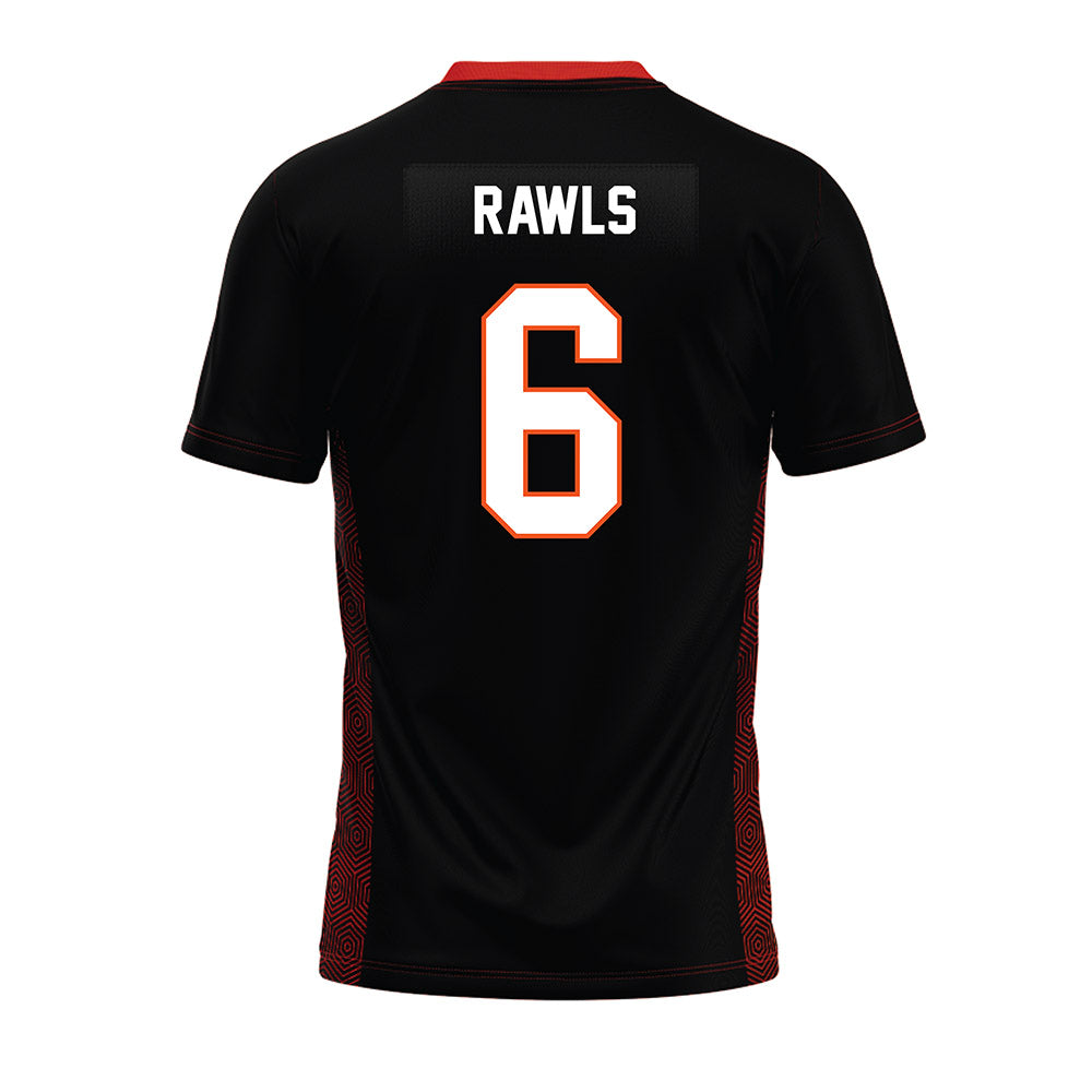Oklahoma State - NCAA Football : Brandon Rawls - Black Premium Football Jersey-1