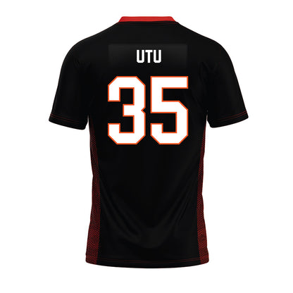 Oklahoma State - NCAA Football : Poasa Utu - Black Premium Football Jersey