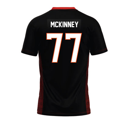 Oklahoma State - NCAA Football : Noah McKinney - Black Premium Football Jersey