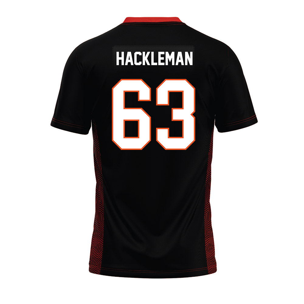 Oklahoma State - NCAA Football : Caleb Hackleman - Black Premium Football Jersey