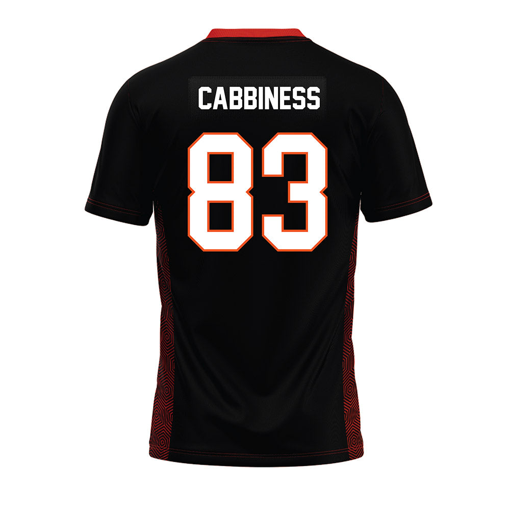 Oklahoma State - NCAA Football : Cale Cabbiness - Black Premium Football Jersey