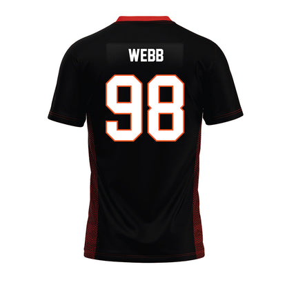Oklahoma State - NCAA Football : Luke Webb - Black Premium Football Jersey-1
