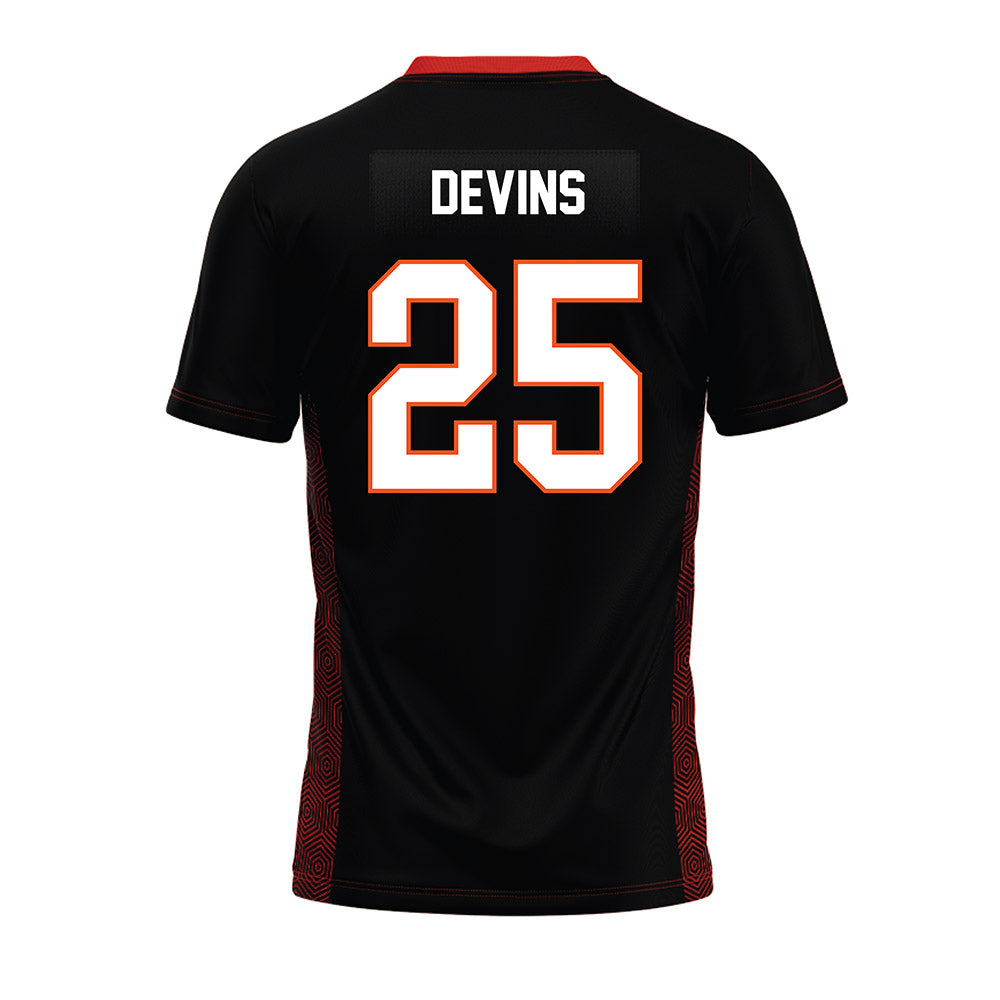 Oklahoma State - NCAA Football : Hudson Devins - Black Premium Football Jersey