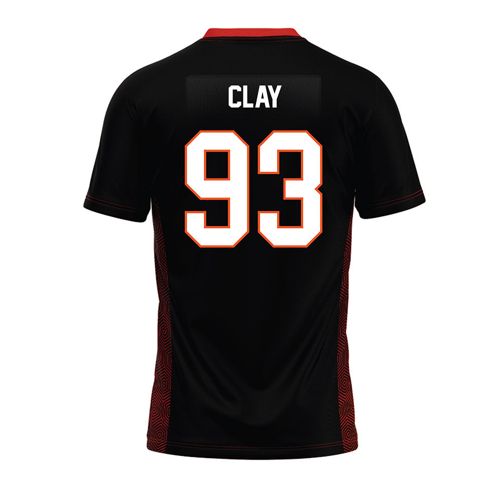 Oklahoma State - NCAA Football : Collin Clay - Black Premium Football Jersey