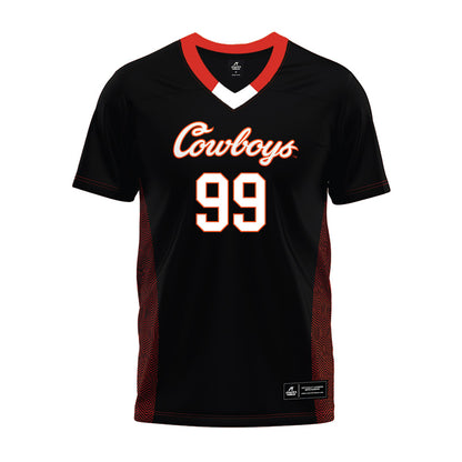 Oklahoma State - NCAA Football : Iman Oates - Black Premium Football Jersey