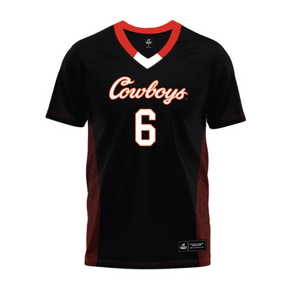 Oklahoma State - NCAA Football : Zane Flores - Black Premium Football Jersey