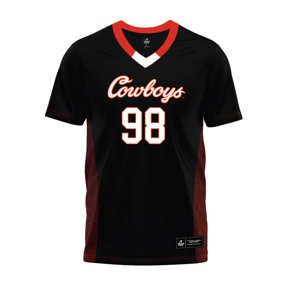 Oklahoma State - NCAA Football : Luke Webb - Black Premium Football Jersey-0