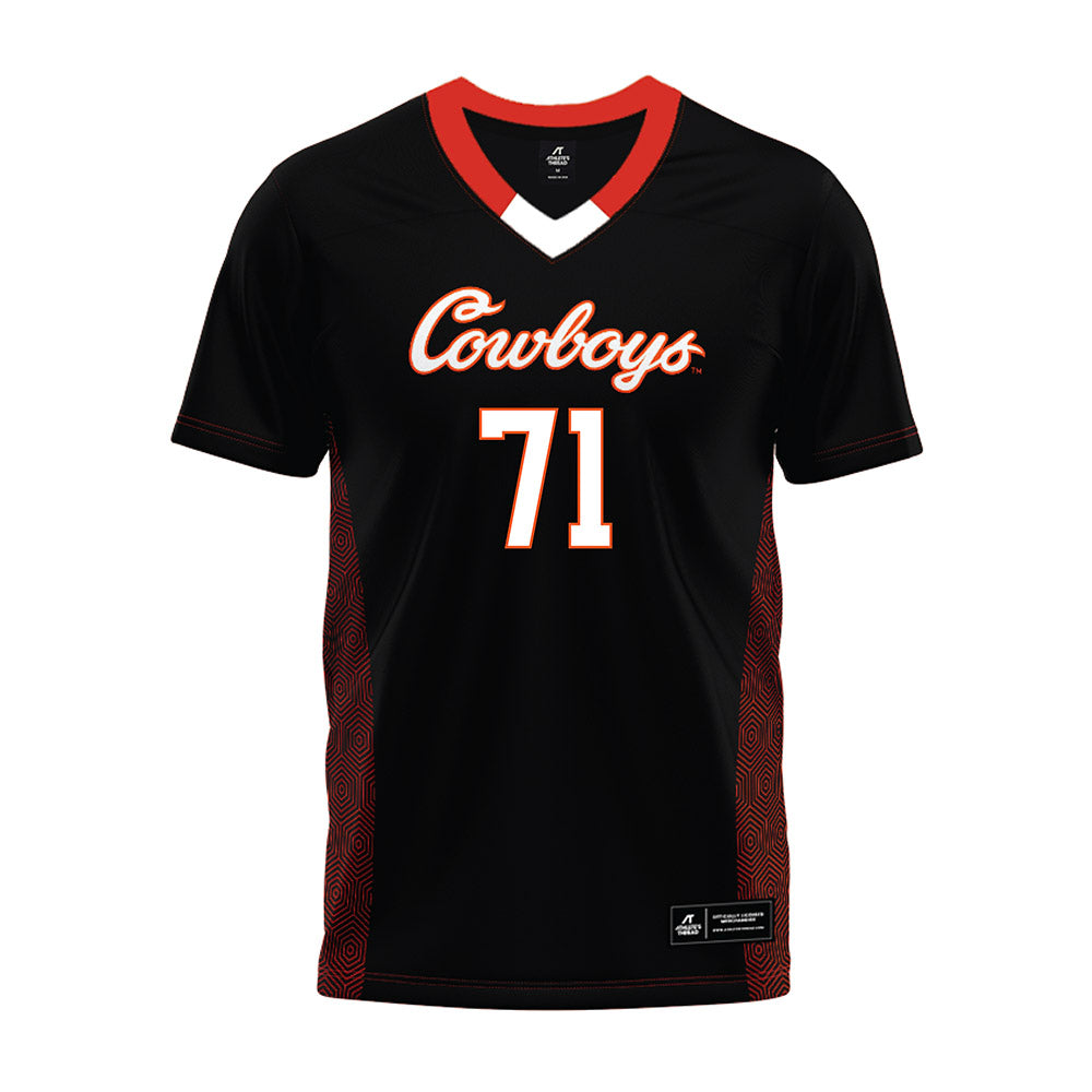 Oklahoma State - NCAA Football : Aden Kelley - Black Premium Football Jersey