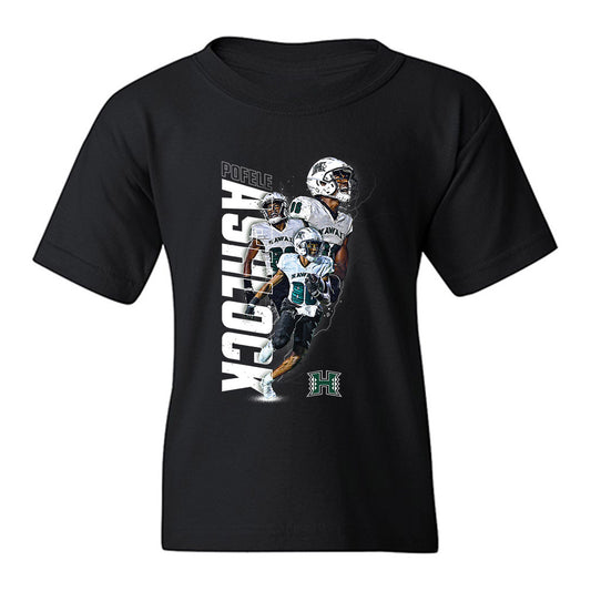 Hawaii - NCAA Football : Pofele Ashlock - Collage Youth T-Shirt-0