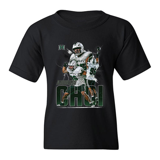 Hawaii - NCAA Football : Andrew Choi - Collage Youth T-Shirt-0