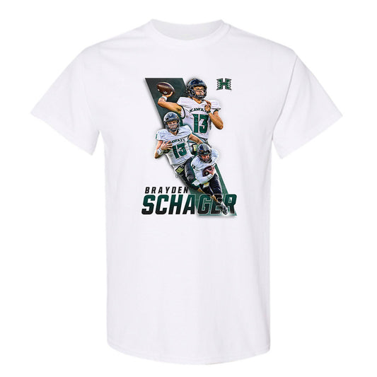 Hawaii - NCAA Football : Brayden Schager - T-Shirt Player Collage