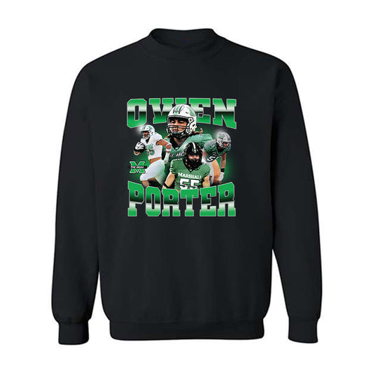 Marshall - NCAA Football : Owen Porter - Crewneck Sweatshirt Player Collage