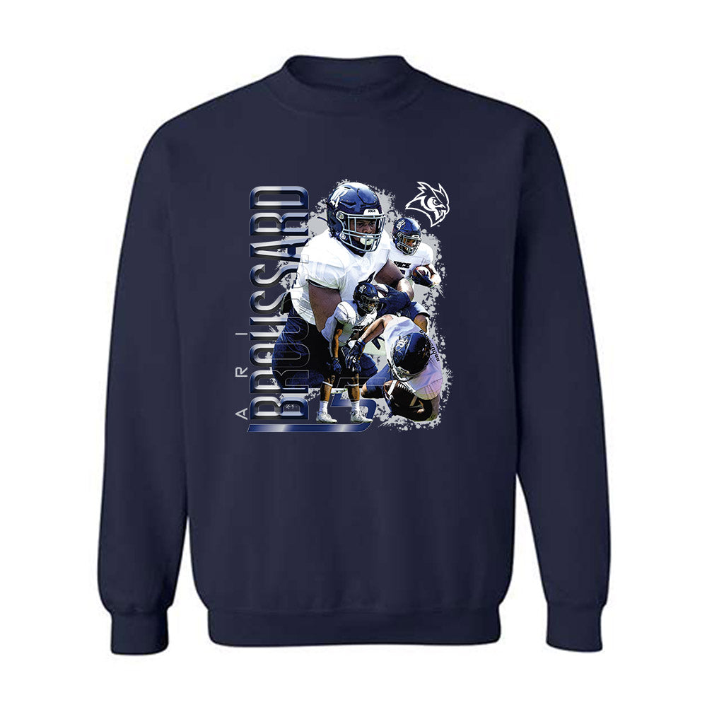 Rice - NCAA Football : Ari Broussard - Player Collage Crewneck Sweatshirt