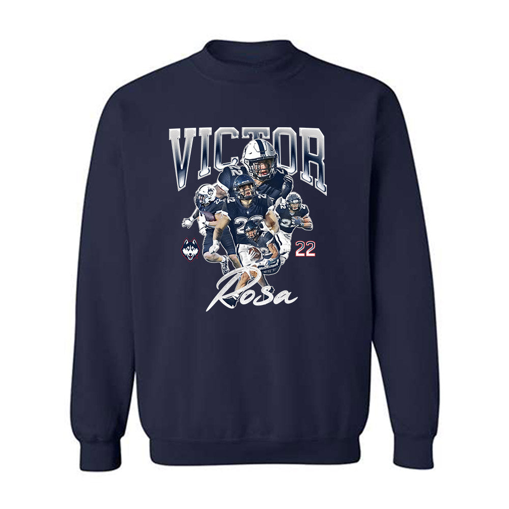 UConn - NCAA Football : Victor Rosa - Crewneck Sweatshirt Player Collage