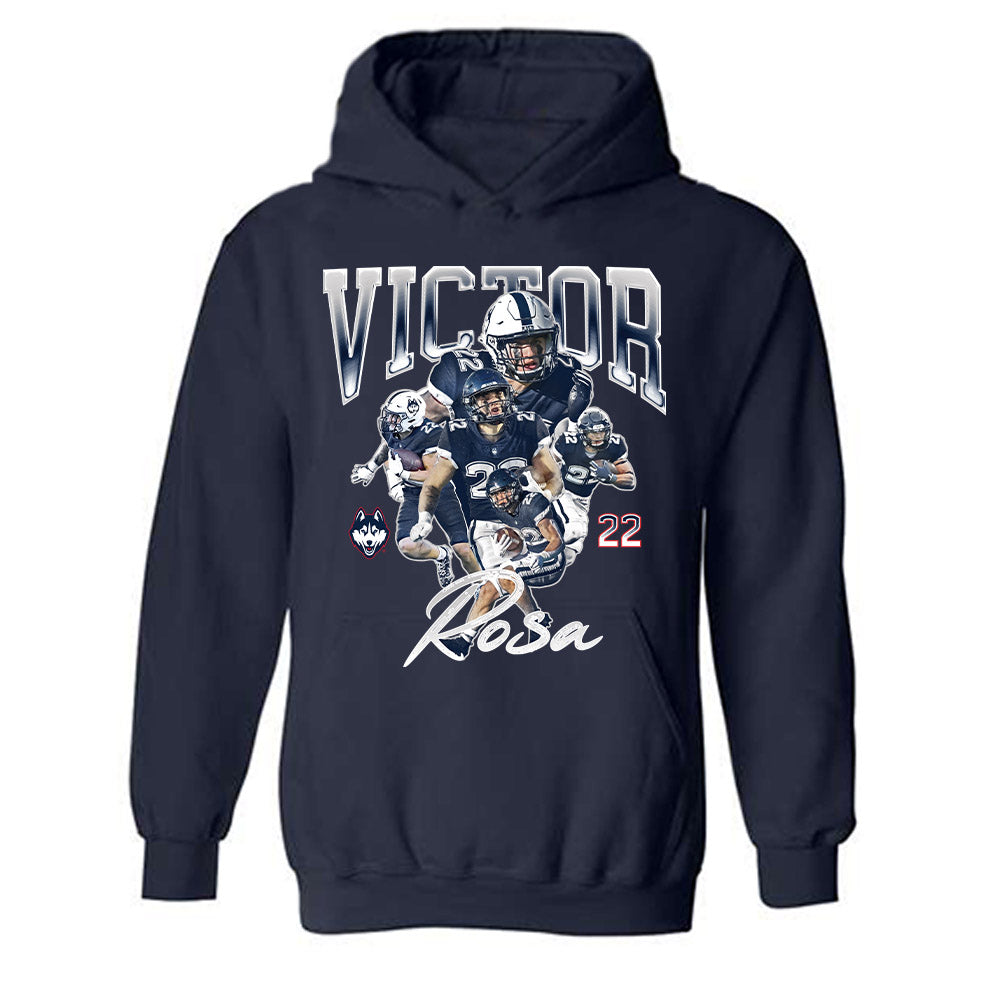 UConn - NCAA Football : Victor Rosa - Hooded Sweatshirt Player Collage