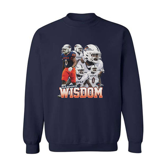 UTSA - NCAA Football : Rashad Wisdom - Crewneck Sweatshirt Player Collage
