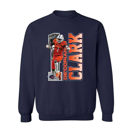 UTSA - NCAA Football : De'Corian Clark - Crewneck Sweatshirt Player Collage