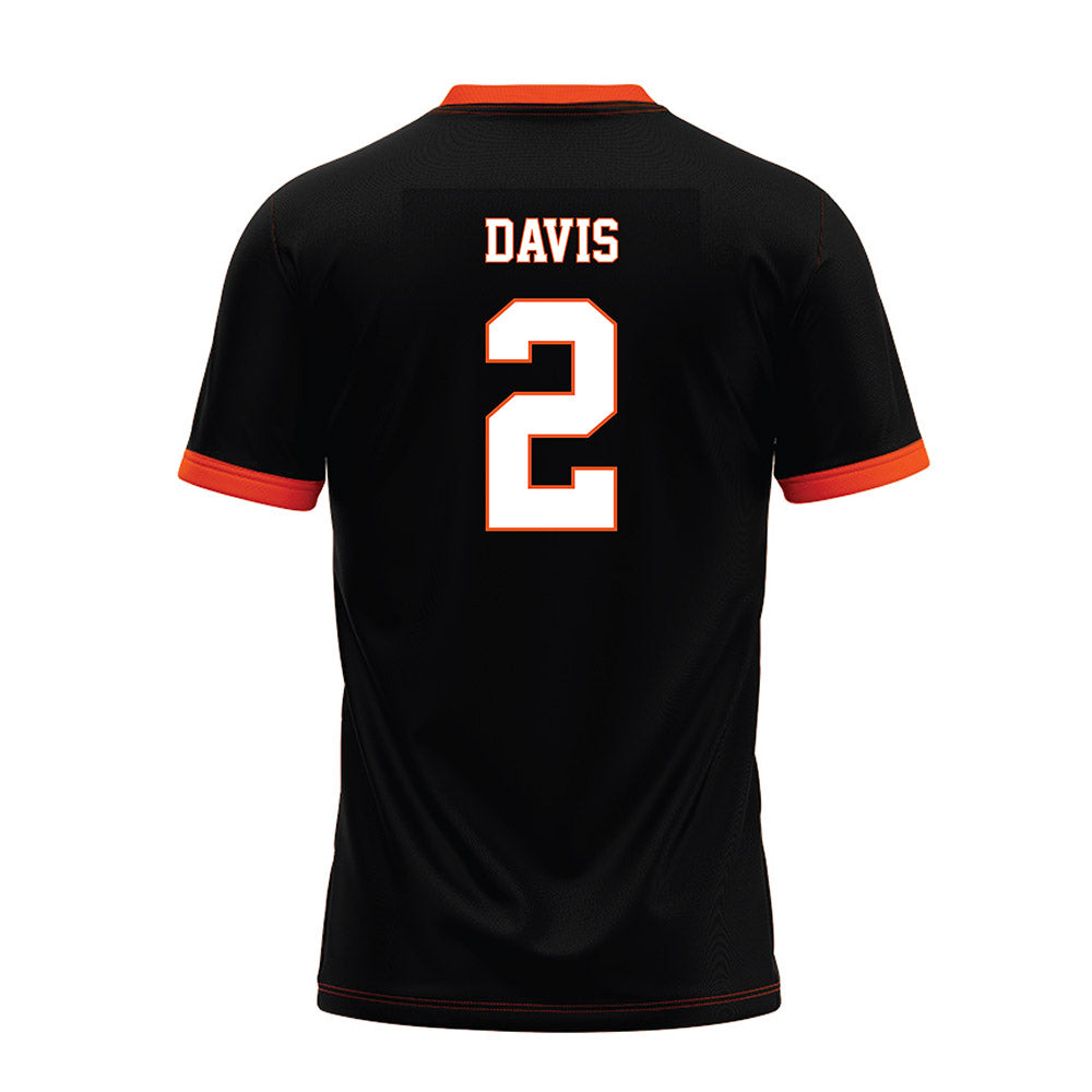 Oklahoma State - NCAA Football : Terrill Davis - Black Premium Football Jersey-1
