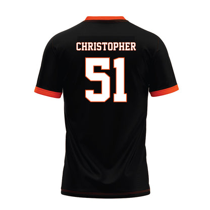 Oklahoma State - NCAA Football : Charles Christopher - Black Premium Football Jersey