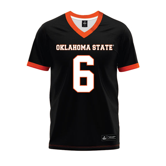 Oklahoma State - NCAA Football : Brandon Rawls - Black Premium Football Jersey-0