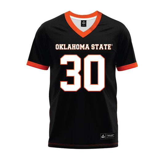 Oklahoma State - NCAA Football : Jaylon White - Black Premium Football Jersey-0