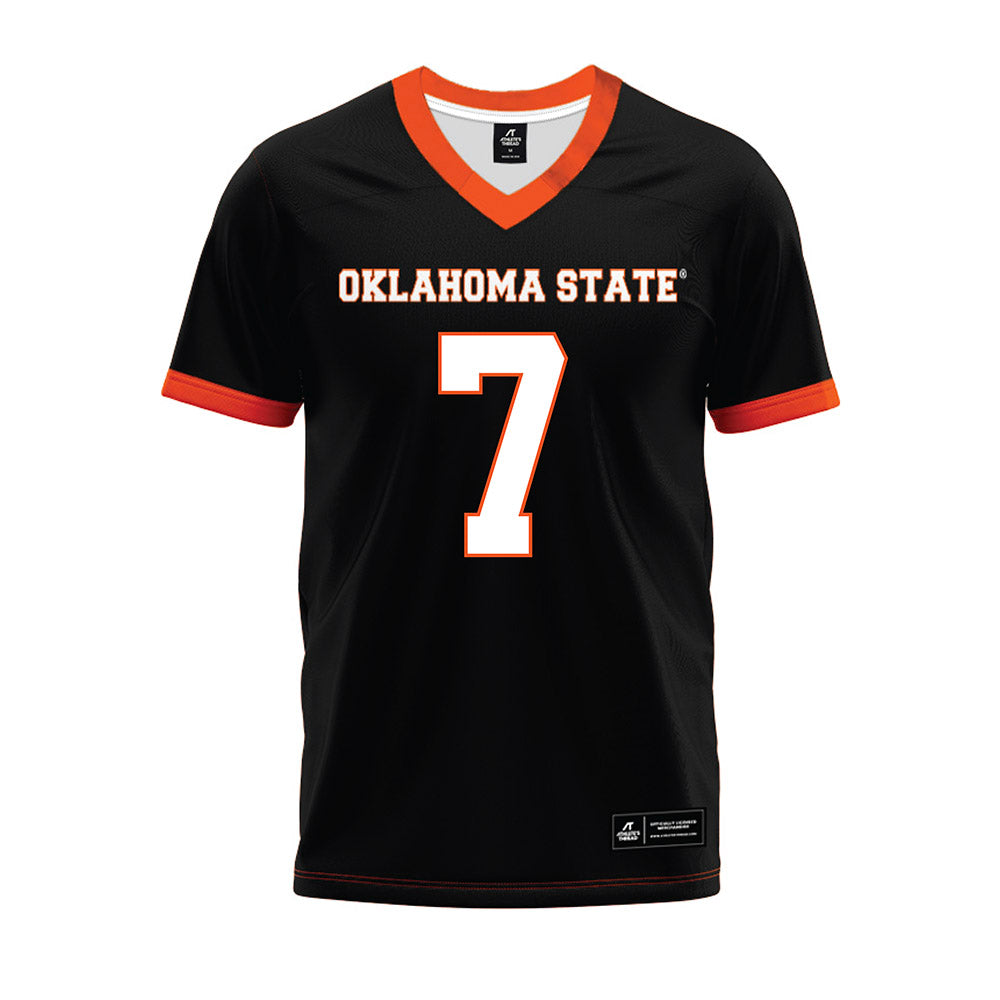 Oklahoma State - NCAA Football : Shamar Rigby - Black Premium Football Jersey-0