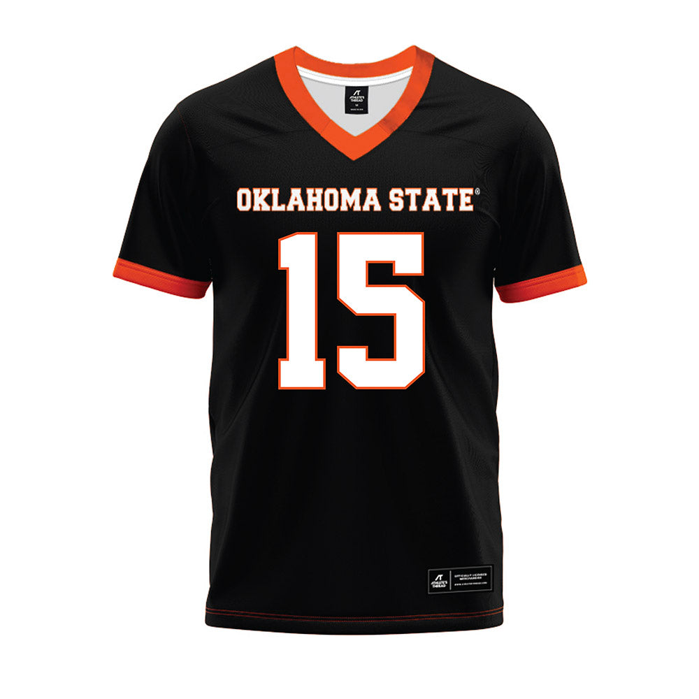 Oklahoma State - NCAA Football : Kameron Powell - Black Premium Football Jersey-0