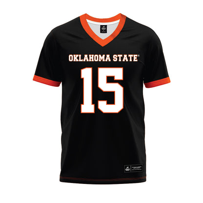 Oklahoma State - NCAA Football : Kameron Powell - Black Premium Football Jersey-0