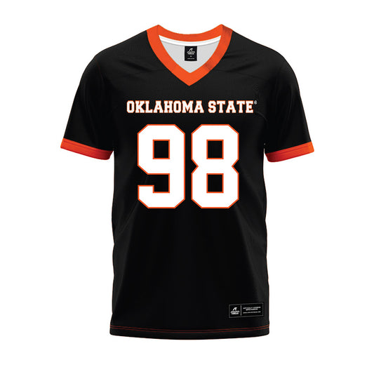 Oklahoma State - NCAA Football : Luke Webb - Black Premium Football Jersey-0
