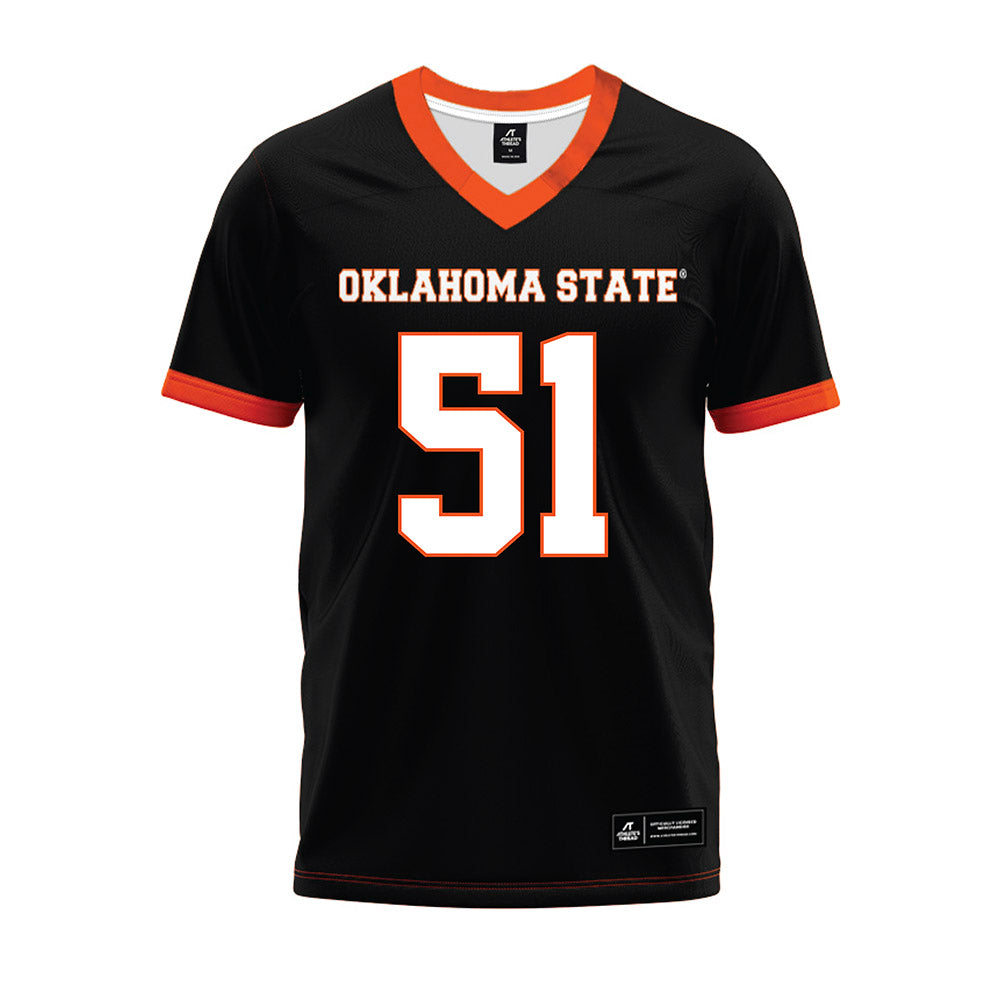 Oklahoma State - NCAA Football : Charles Christopher - Black Premium Football Jersey