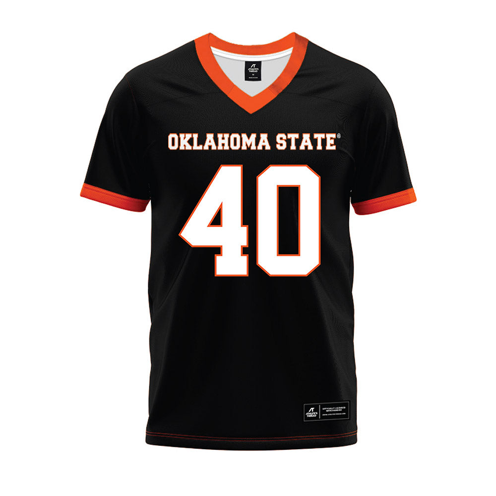 Oklahoma State - NCAA Football : Taje McCoy - Black Premium Football Jersey-0