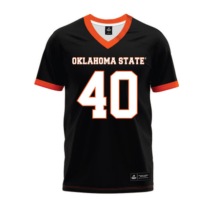 Oklahoma State - NCAA Football : Taje McCoy - Black Premium Football Jersey-0