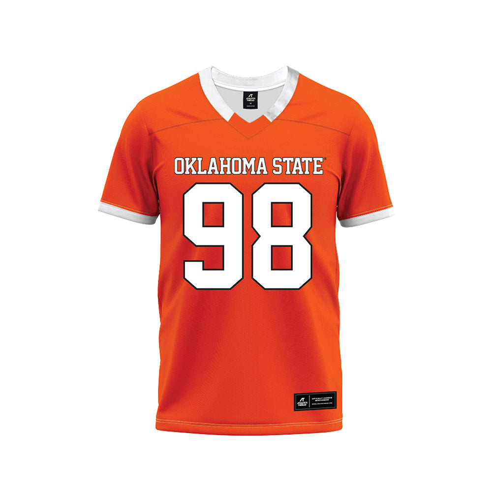 Oklahoma State - NCAA Football : Luke Webb - Orange Premium Football Jersey-0