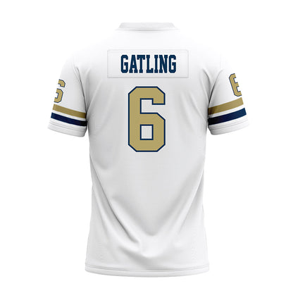 Georgia Tech - NCAA Football : Debron Gatling - White Premium Football Jersey-1