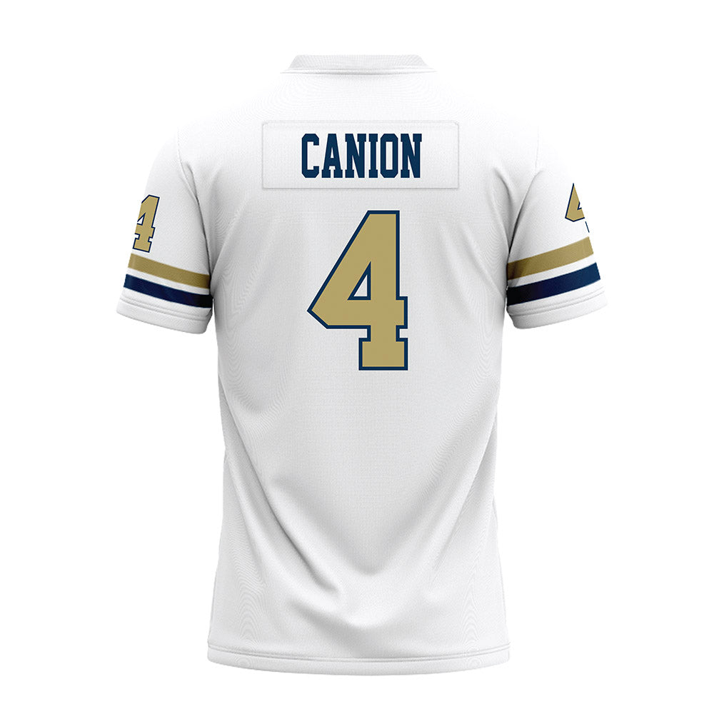 Georgia Tech - NCAA Football : Isiah Canion - White Premium Football Jersey-1