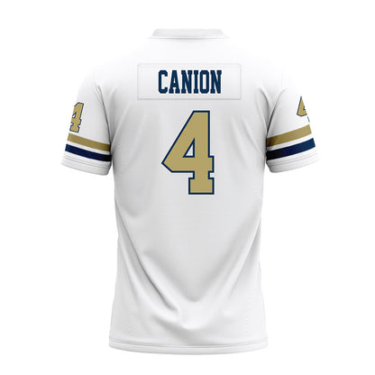 Georgia Tech - NCAA Football : Isiah Canion - White Premium Football Jersey-1