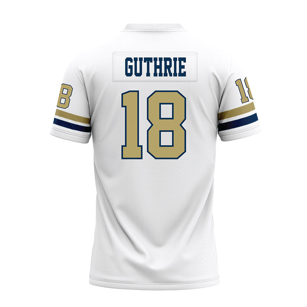 Georgia Tech - NCAA Football : Ben Guthrie - White Premium Football Jersey-1