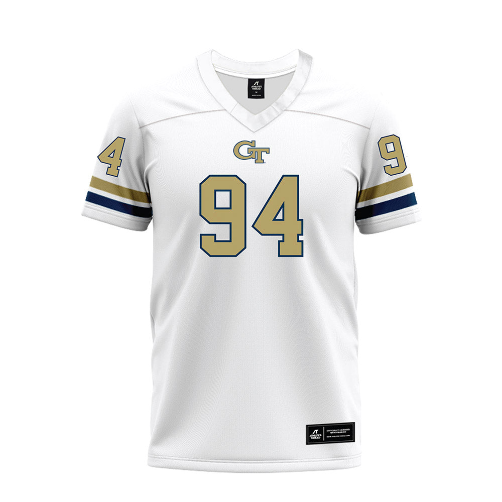Georgia Tech - NCAA Football : Derry Norris Jr - White Premium Football Jersey-0