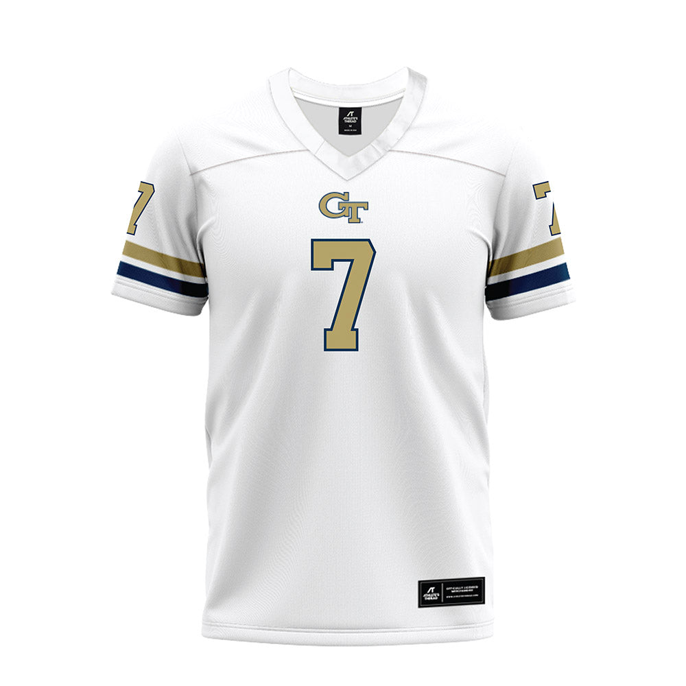 Georgia Tech - NCAA Football : Bailey Stockton - White Premium Football Jersey-0